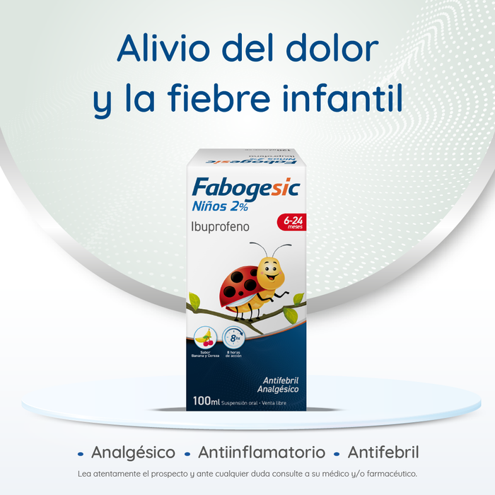 Fabogesic Niños 2% Ibuprofeno 100Mg En Suspensión Oral X 100Ml