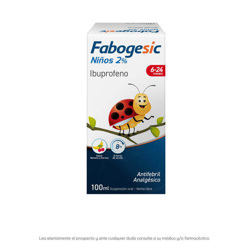 Fabogesic Ninos 2% Ibuprofeno 100Mg En Suspensión Oral X 100Ml