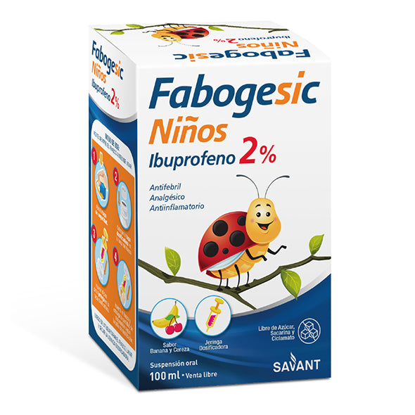 Fabogesic Ninos 2% Ibuprofeno 100Mg En Suspension X 100Ml