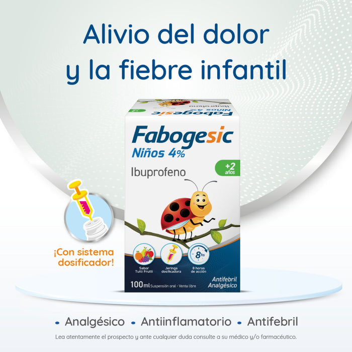 Fabogesic Niños 4% Ibuprofeno 200Mg En Suspensión X100ml