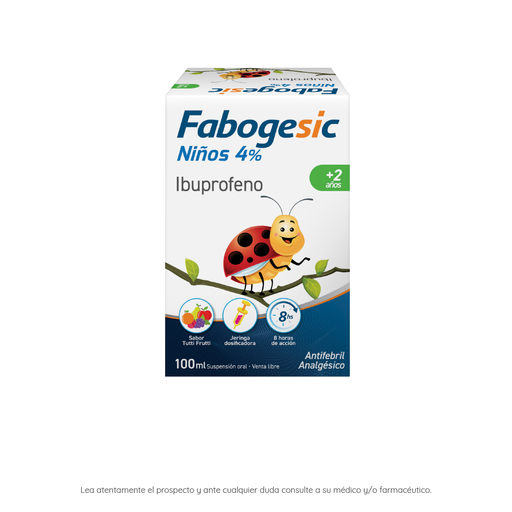 Fabogesic Ninos 4% Ibuprofeno 200Mg En Suspension X100ml