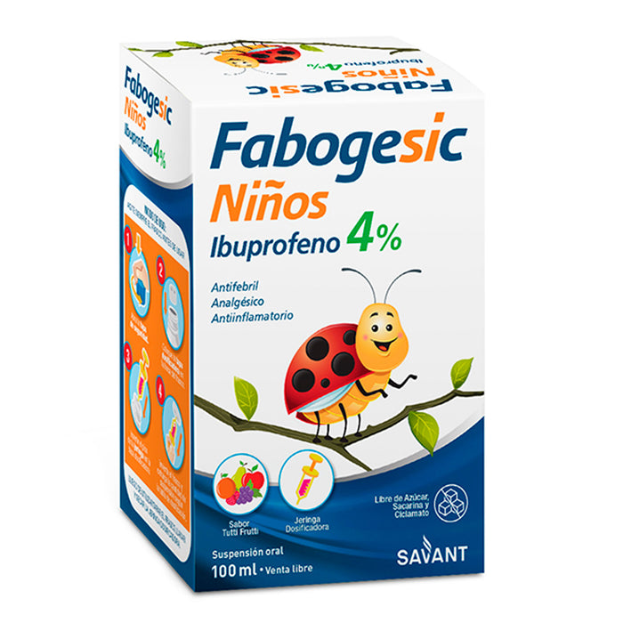 Fabogesic Ninos 4% Ibuprofeno 200Mg En Suspension X100ml