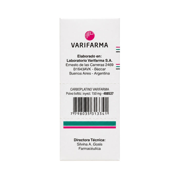 Carboplatino Varifarma 150Mg Iv Onc X 1 Frasco/Ampolla