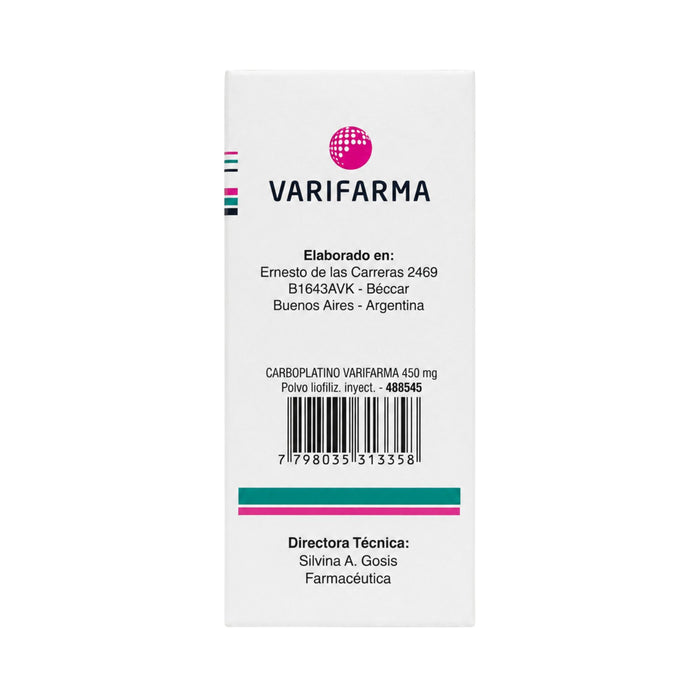 Carboplatino Varifarma 450Mg Iv Onc X 1 Frasco/Ampolla