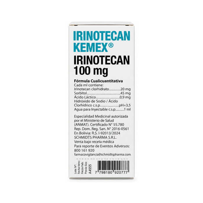 Irinotecan 100Mg Kemex Onc Iv X 1Frasco / Ampolla
