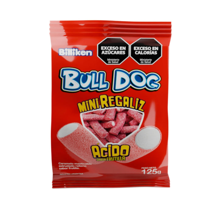 Caramelo Ácido Bull Dog Mini Regaliz Frutilla X 125G