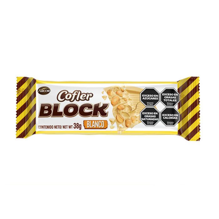 Cofler Block Chocolate Blanco Con Mani X 38G