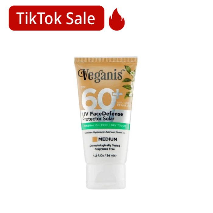 Protector Solar Veganis Uv Face Defense Spf60+ Medium X 36Ml