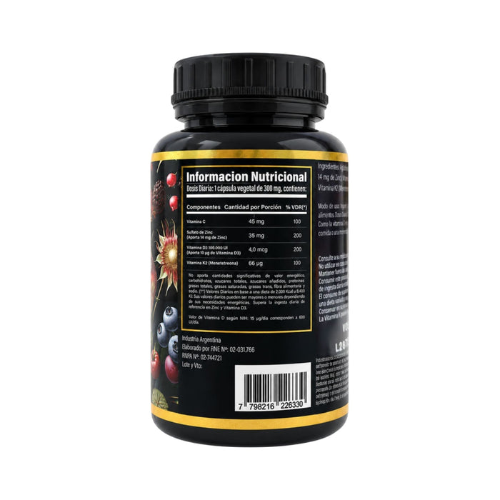 Suplemento Suplaris+ Vitaminas K2+D3+C+Zinc X 50 Capsulas