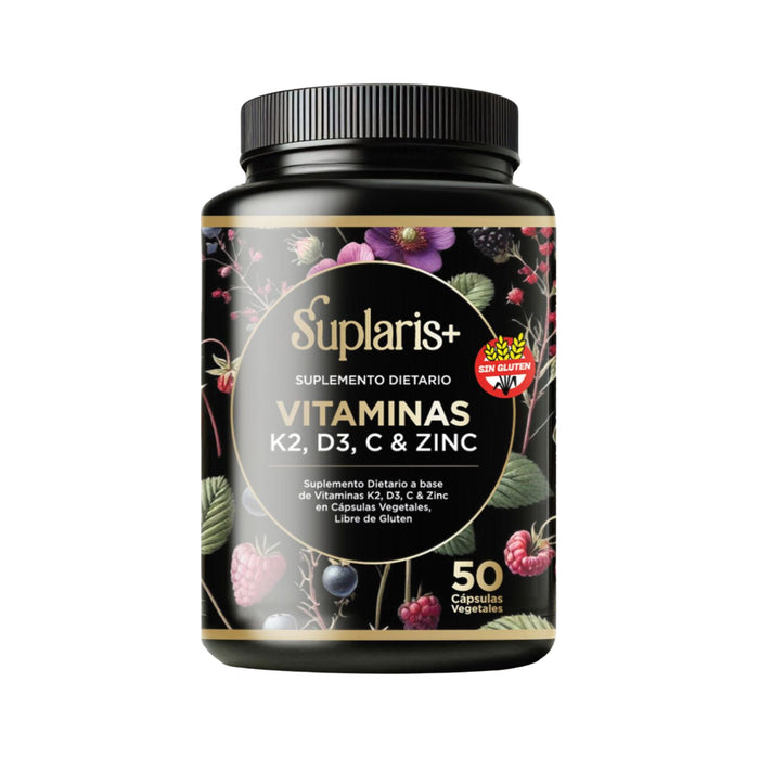 Suplemento Suplaris+ Vitaminas K2+D3+C+Zinc X 50 Capsulas