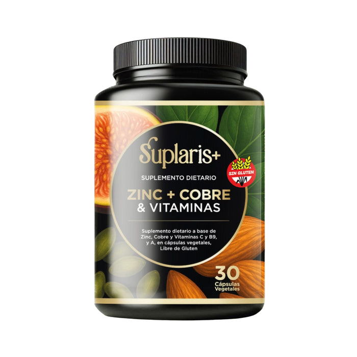 Suplemento Suplaris+ Zinc + Cobre Y Vitaminas X 30 Capsulas