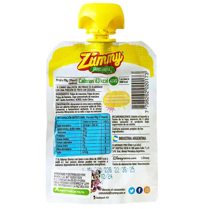 Zummy Pure Mix Frutal Manzana Pera Banana X 90G