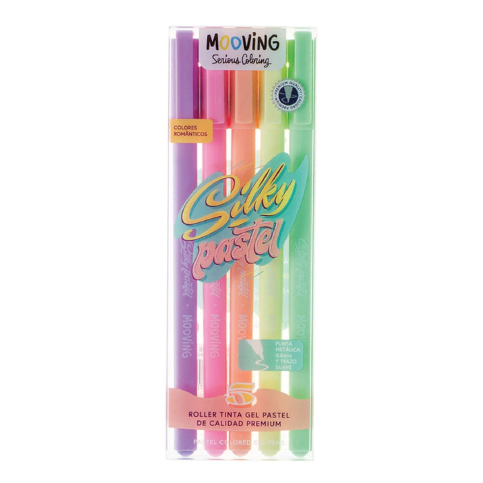 Set Marcadores Mooving Silky Pastel X 5 Unidades