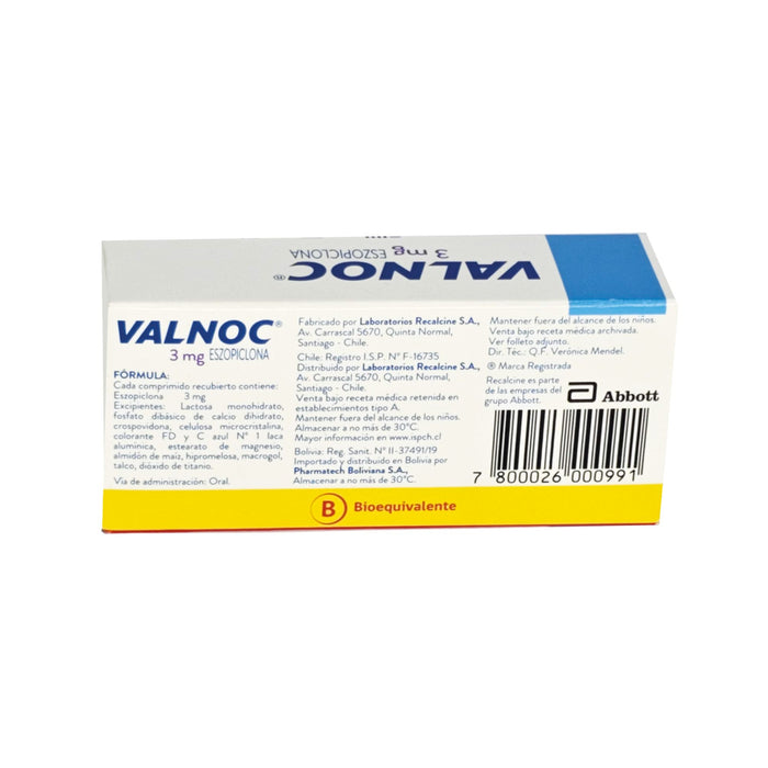 Valnoc Eszopiclona 3Mg X Comprimido
