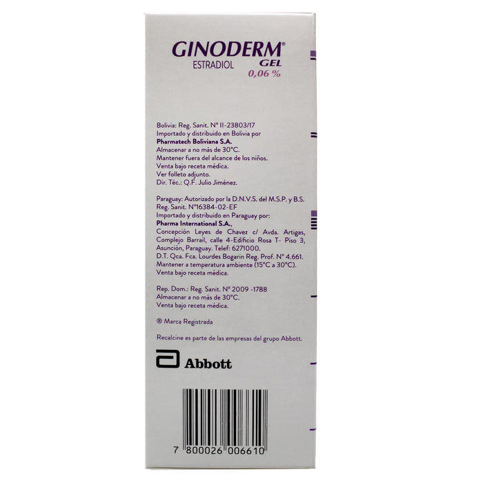 Ginoderm 0.06% Gel X 95G Estradiol 60 Dosis