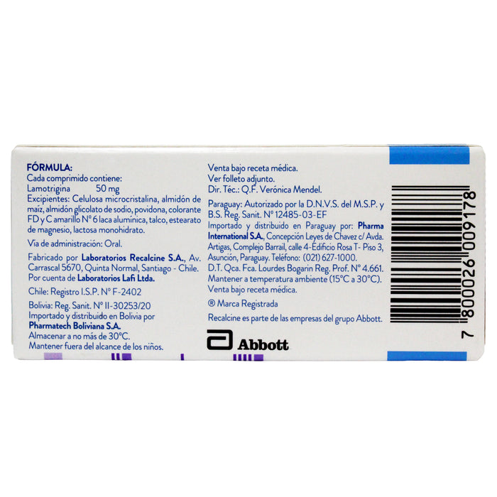 Lafigin 50Mg Lamotrigina X Tableta