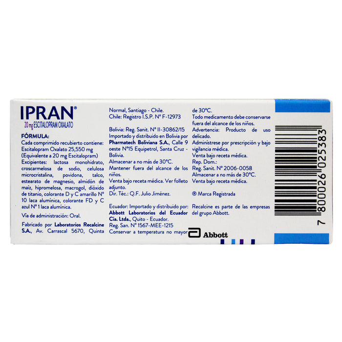 Ipran Escitalopram 20Mg X Tableta