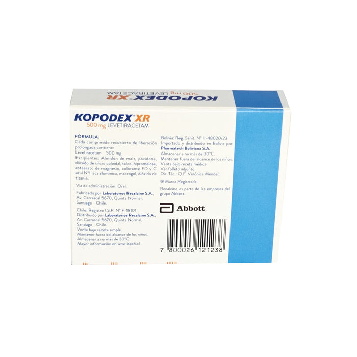 Kopodex Xr Levetiracetam 500Mg X Comprimido
