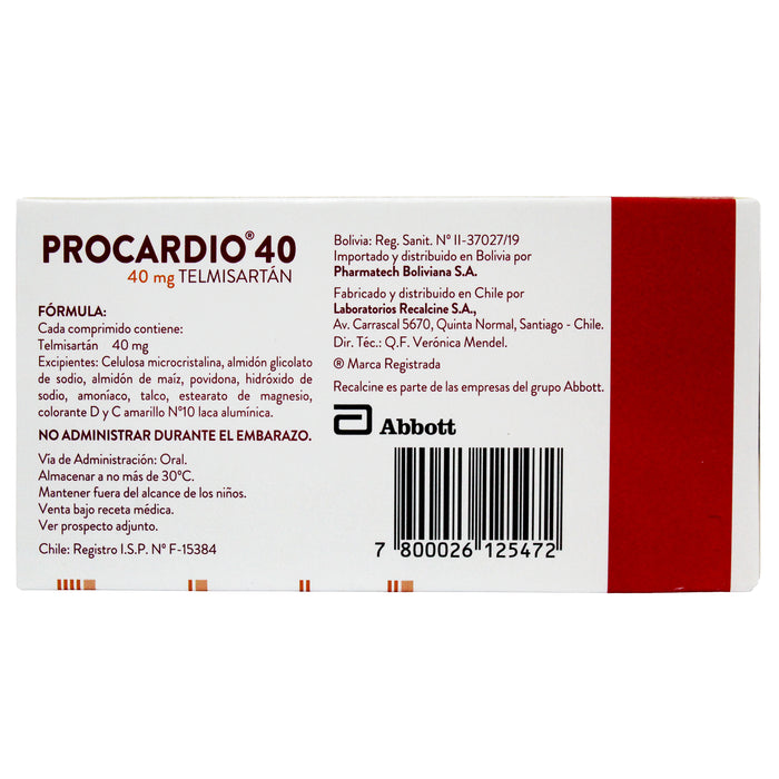 Procardio 40Mg Telmisartan X Tableta