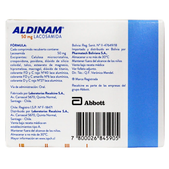 Aldinam Lacosamida 50Mg X Tableta