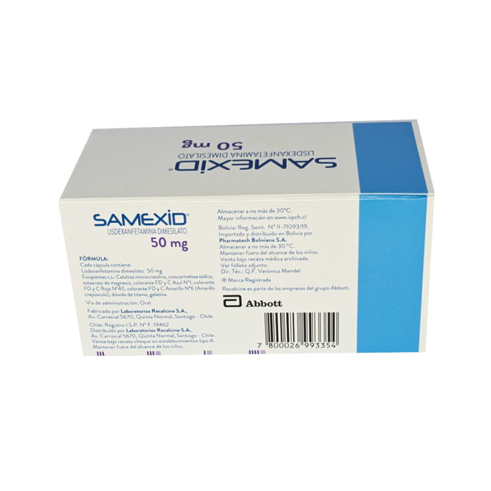 Samexid Lisdexanfetamina Dimesilato 50Mg X Cápsula