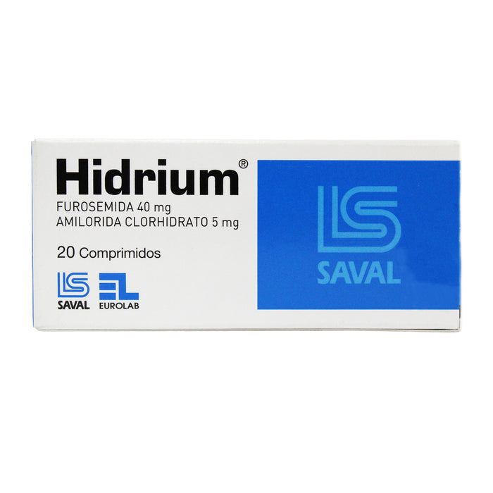 Hidrium Furosemida 40Mg Y Amilorida Clorhidrato 5Mg X Tableta