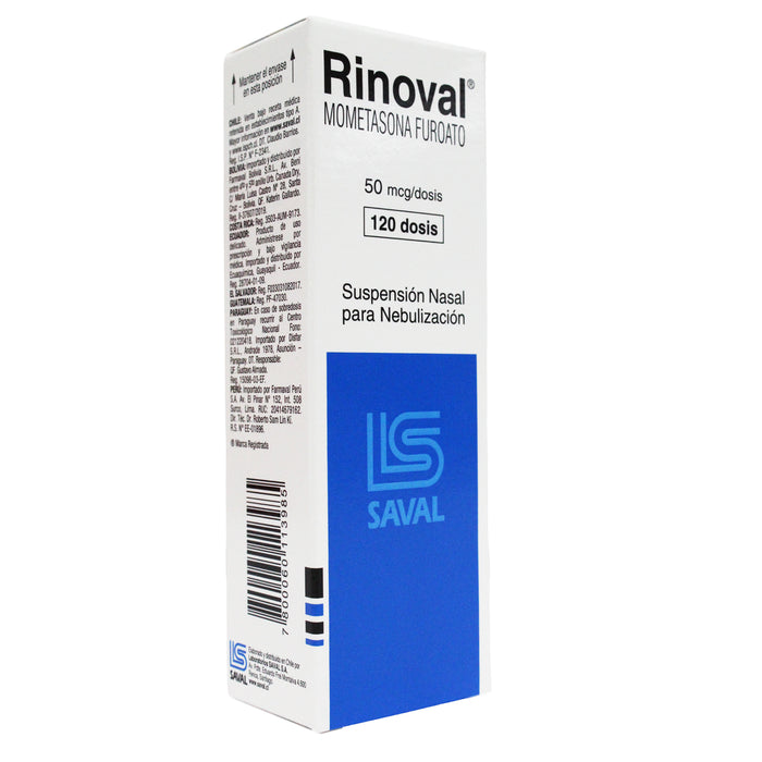 Rinoval 50Mcg Suspensión Nasal En Spray Mometasona X 120 Dosis