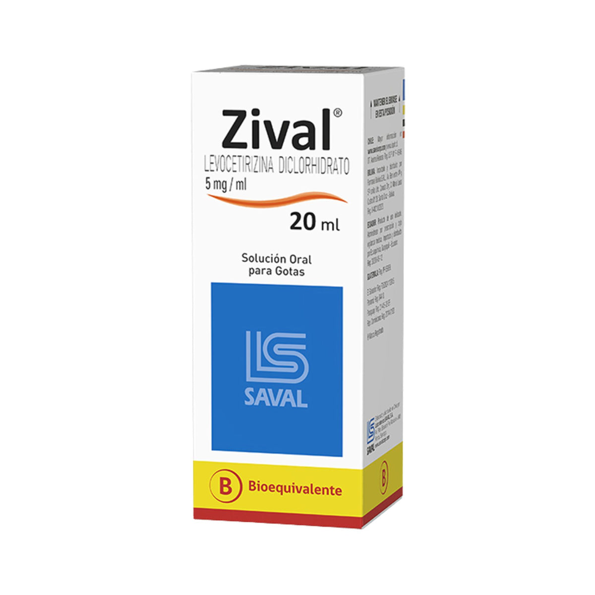 Zival 5Mg/Ml Levocetirizina Gotas X 20Ml— Farmacorp