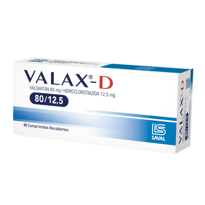 Valax D 80Mg Valsartán 12.5Mg Hidroclorotiazida X Comprimido