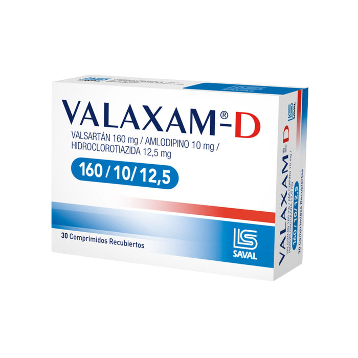 Valaxam D Valsartan 160Mg Amlodipino Besilato 10Mg Y Hidroclorotiazida 12.5Mg X Tableta