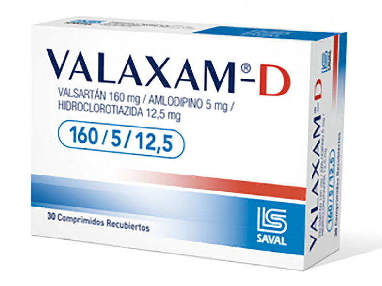 Valaxam D 160Mg Valsartán 5Mg Amlodipino Y 12.5Mg Hidroclorotiazida X Tableta