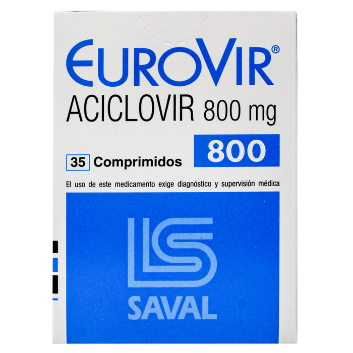 Eurovir 800Mg Aciclovir X Comprimido