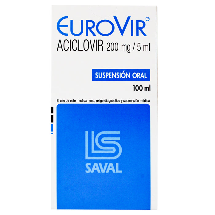 Eurovir 200Mg5ml Aciclovir Suspencion X 100Ml