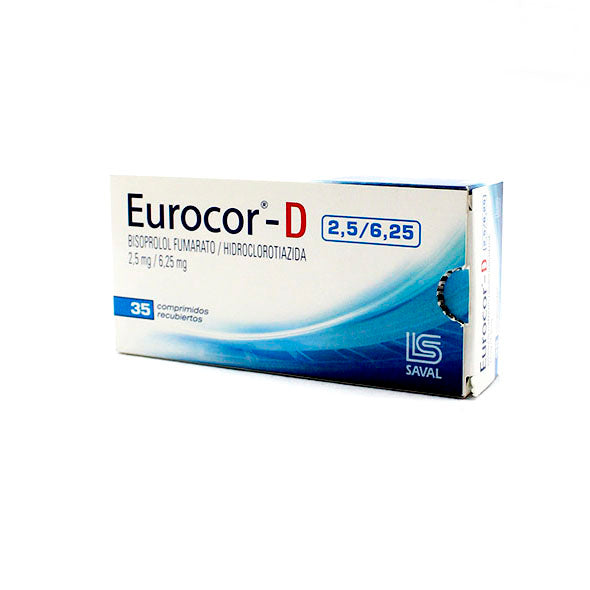 Eurocor D Bisoprolol 2.5Mg Y Hidroclorotiazida 6.25Mg X Tableta