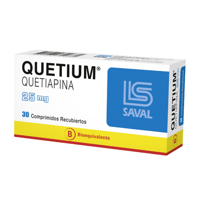Quetium 25Mg Quetiapina X Comprimido