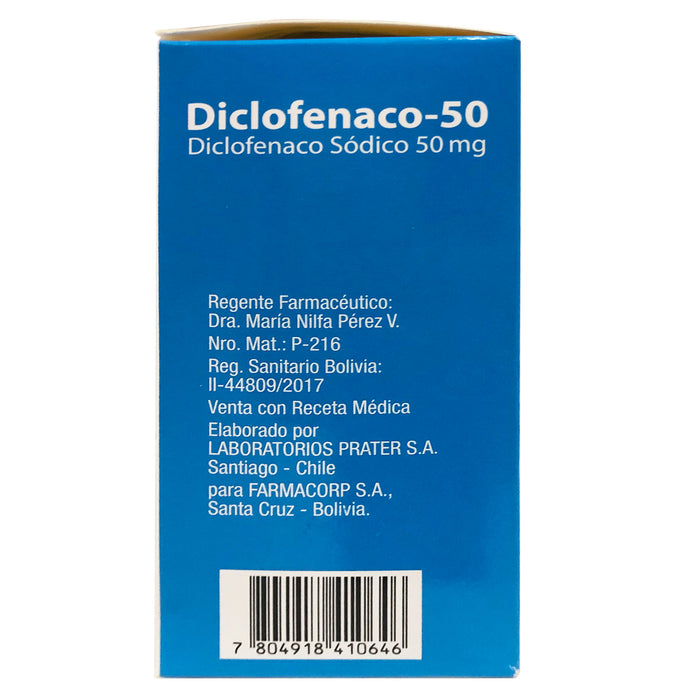 Diclofenaco Sodico Farmacorp 50Mg X Comprimido