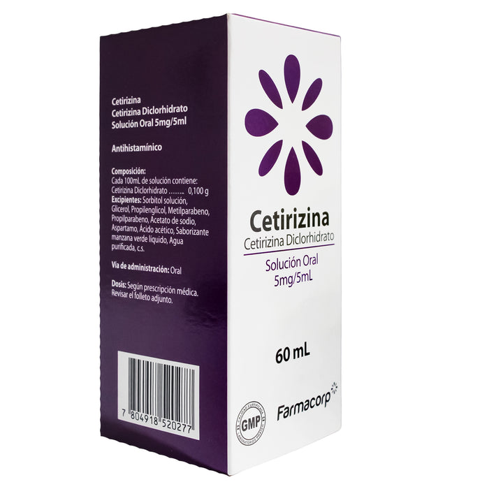 Cetirizina Farmacorp 5Mg-5Ml Jarabe X 60Ml
