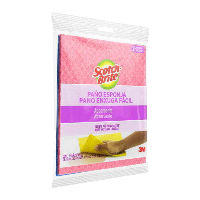 Paño Esponja Scotch Brite 18Cm X 20Cm X 2 Unidades