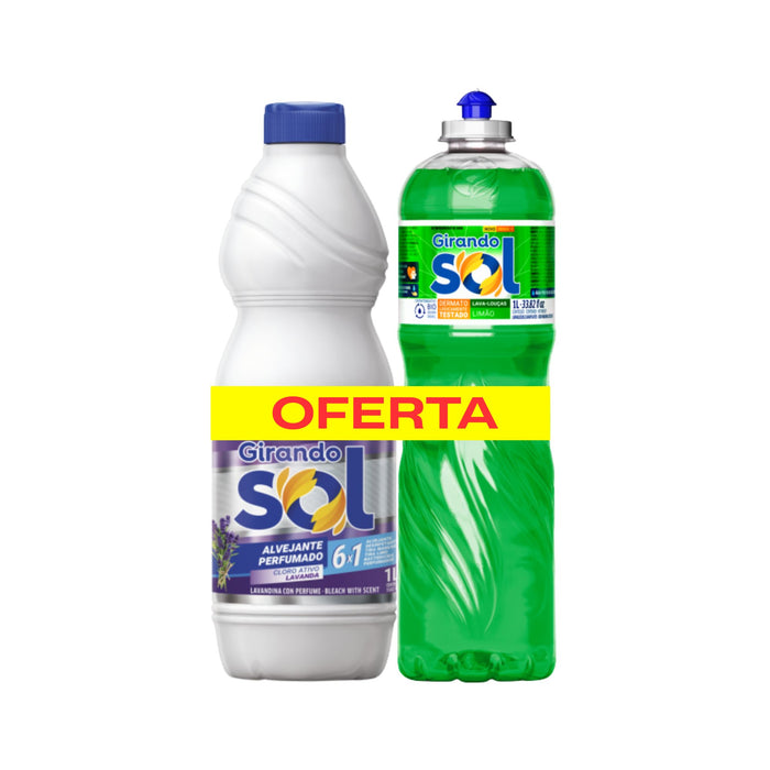 Pack Girando Sol Lavandina Lavanda 1L+Vajillero 1L
