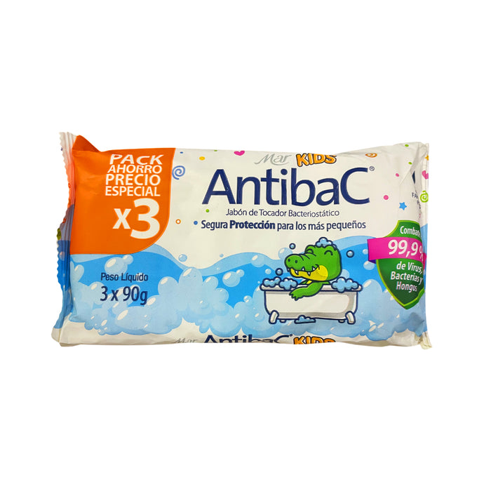 Jabón De Tocador Pack Mar Antibacterial Kids X 3Unidades /90G