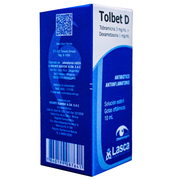 Tolbet D Colirio Tobramicina Dexametasona X 10Ml