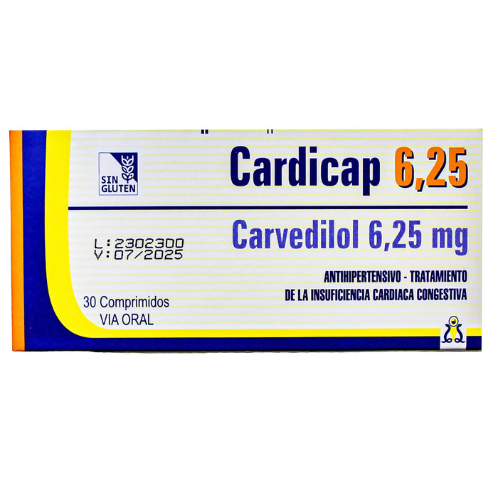 Cardicap 6.25Mg Carvedilol X Comprimido