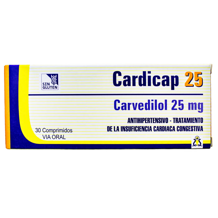 Cardicap 25Mg Carvedilol X Comprimido