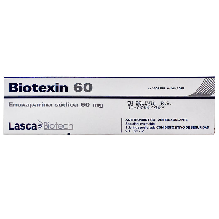 Biotexin 60Mg Enoxaparina Sodica Iv X Jeringa Prellena