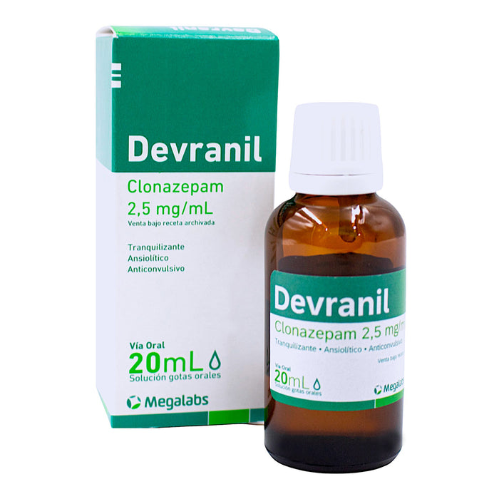 Devranil 2.5Mg Clonazepam Gotas Psico X 20Ml