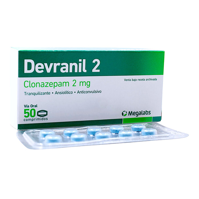 Devranil 2Mg Clonazepam (Psico) X Comprimido