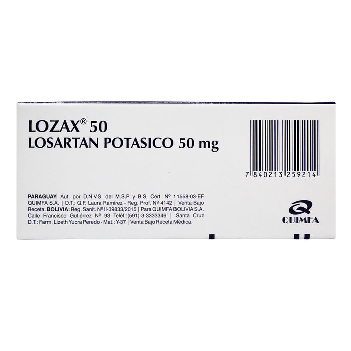 Lozax Losartan Potasico 50Mg X Tableta