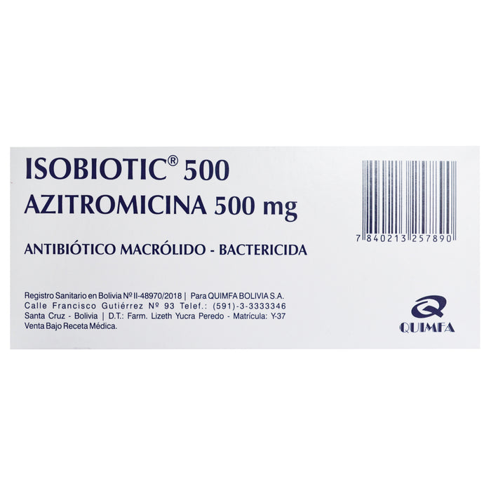 Isobiotic Azitromicina 500Mg X Tableta