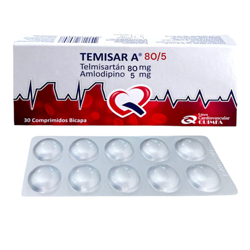 Temisar A 80/5Mg Telmisartan/Amlodipino X Comprimido
