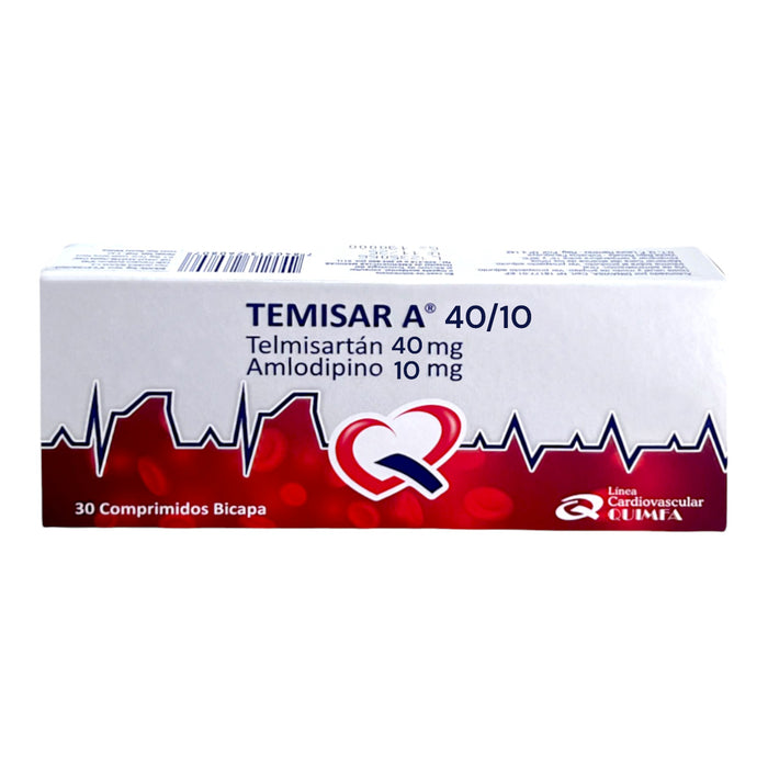 Temisar A 40/10Mg Telmisartan/Amlodipino X Comprimido